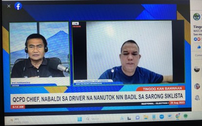 <p>Screengrab of radio interview with Albay 3rd District Rep. Fernando Cabredo (right). </p>