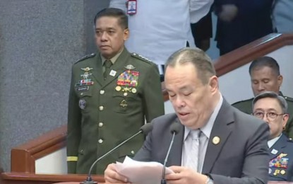 <p><strong>CONFIRMED.  </strong>Commission on Appointments Committee on National Defense Chairperson Rep. Jurdin Romualdo endorses before the plenary on Wednesday (Aug. 30, 2023) the ad interim appointment of Armed Forces of the Philippines (AFP) Chief-of-Staff General Romeo Brawner Jr. (standing left) and 29 other AFP flag and senior officers. Romualdo, who chairs the CA Committee on National Defense, attested to the plenary that the military officers are fit and qualified to be promoted to their ranks, particularly citing Brawner's background. <em>(Screenshot from CA livestream) </em></p>