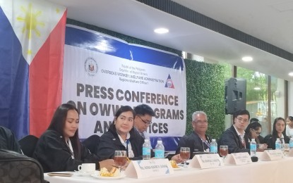 <p><strong>24/7 OPS CENTER</strong>. The Overseas Workers Welfare Administration (OWWA) officials hold a press conference at Alaminos City, Pangasinan on Friday (Sept. 1, 2023). OWWA gave updates on the agency's services, plans, and programs including the upcoming launch of its first 24/7 operations center. <em>(PNA photo by Hilda Austria)</em></p>