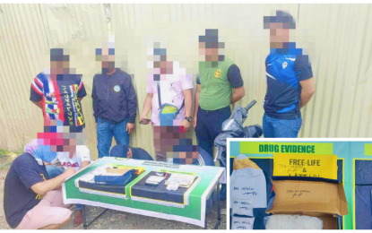 <p><strong>BUSTED GROUP.</strong> Anti-narcotics agents account for the 1.15 kg. of suspected shabu with an estimated street value of PHP7.8 million seized from three suspects during a buy-bust in Cotabato City on Friday (Sept. 1, 2023). A day earlier, authorities also dismantled a drug den in the same city and arrested six suspects with PHP40,000 worth of suspected shabu found in their possession<em> (Photo courtesy of PDEA-BARMM)</em></p>