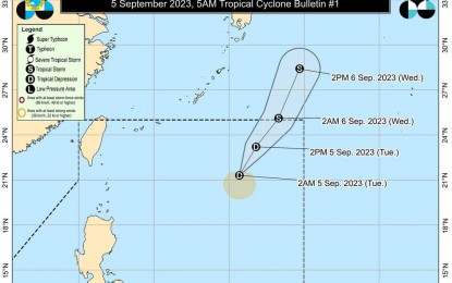 <p>Track of Tropical Depression Ineng (<em>Image from PAGASA's Facebook page</em>)</p>