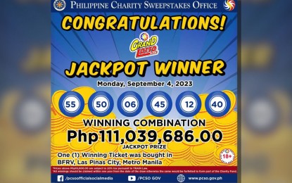 Pcso lotto hot sale jackpot prize