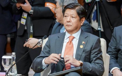 <p class="p2"><strong>PEACEFUL RESOLUTION.</strong> President Ferdinand R. Marcos Jr. calls on his colleagues from ASEAN to continue to push for a resolution of the South China Sea dispute in a peaceful way. In his intervention during the 43rd ASEAN Summit Retreat on Tuesday (Sept. 5, 2023), Marcos said the Philippines will continue to coordinate with other countries regarding the use of rules-based international order. <em>(PND photo)</em></p>