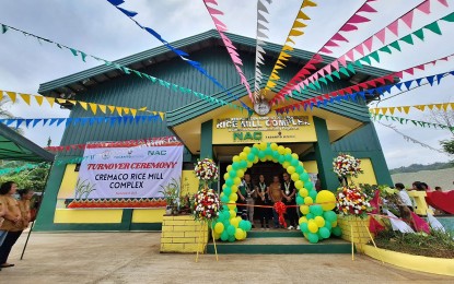 <p><strong>CORPORATE RESPONSIBILITY.</strong> The PHP20-million rice mill facility handed over by the Taganito Mining Corporation-Nickel Asia Corporation (TMC-NAC) on Wednesday (Sept. 6, 2023)to the Claver Red Mountain Cooperative (CREMACO) in Barangay Daywan, Claver, Surigao del Norte. The facility is part of TMC-NAC’s corporate social responsibility initiative benefiting rice farmers who are among the stakeholders of the mining firm. <em>(Photo courtesy of TMC-NAC)</em></p>