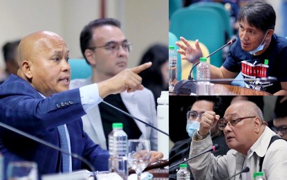 <p><strong>ROAD RAGE INQUIRY.</strong> Senator Ronald "Bato" Dela Rosa (left) chair of the Committee on Public Order and Dangerous Drugs presides over the public inquiry into the recent road rage incident involving cyclist Allan Bandiola (inset upper right) and Willie Gonzales (inset lower right) a dismissed police officer in Quezon City on Sept. 5, 2023. The Land Transportation Office said Wednesday (Sept. 13, 2023) that it would push for the creation of a special law that clearly defines and penalizes road rage incidents. <em>(PNA photos by Avito C. Dalan)</em></p>