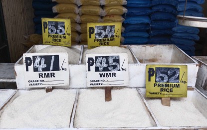 <p><strong>PRICE CEILING</strong>. A retail store in Tacloban City showing prices of regular milled, well-milled, and premium rice in Eastern Visayas.  The first two weeks of price cap imposition have brought down the cost of rice in major markets in Eastern Visayas, the Department of Agriculture regional field office here reported on Monday (Sept. 18, 2023). <em>(PNA photo by Sarwell Meniano)</em></p>
<p> </p>