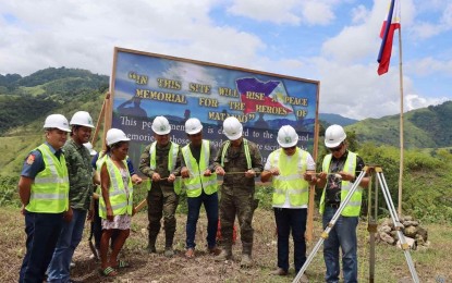 <p><strong>PEACE MEMORIAL</strong>. Officials of the Municipal Government of Matanao in Davao del Sur and the Army's 39th Infantry Battalion leads the groundbreaking of the peace memorial in Barangay Asbang on August 18, 2023. The peace memorial stands as a symbol of unity of all stakeholders of peace and the aspiration of the people for a peaceful community. <em>(Photo courtesy of 39IB)</em></p>