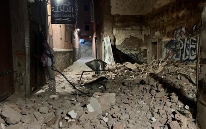 <p><strong>POWERFUL TREMOR.</strong> Over 2,000 people died when a magnitude 6.8 quake rattles Morocco on Sept. 8, 2023. The powerful tremor was also felt in neighboring Algeria and Mauritania.<em> (Anadolu photo)</em></p>