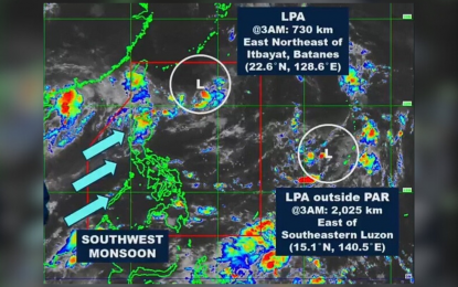 Habagat' to bring isolated rains; 2 LPAs spotted | Philippine News Agency