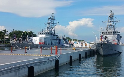 <p><strong>BOOSTING THE FLEET.</strong> The BRP Valentin Diaz (PS-177) (left) and BRP Ladislao Diwa (PS-178), formerly US Cyclone patrol vessels, are docked at the Philippine Navy headquarters at Naval Station Jose Andrada, Roxas Boulevard, Manila on Monday (Sept. 11, 2023). Defense Secretary Gilberto Teodoro Jr. said the two ships will greatly enhance the Navy's littoral capabilities. <em>(PNA photo by Priam Nepomuceno)</em></p>