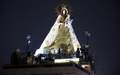 <p><strong>IMPOSING PRESENCE.</strong> The 20-foot Regina Rosarii, also called Our Lady in the City, is all decked out for visitors at the Regina Rosarii Center for Contemplative Prayer in Scout Fernandez Street, Barangay Laging Handa, Quezon City on Sept. 9, 2023, a day after the feast of the nativity of Mother Mary. President Ferdinand R. Marcos Jr. on Friday (Dec. 8, 2023) enjoined the Filipino faithful to draw inspiration from the Blessed Virgin Mary by being a blessing to everyone, especially the poor and marginalized.<em> (PNA photo by Robert Oswald P. Alfiler)</em></p>