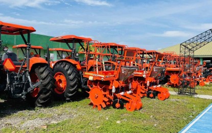 <p><strong>SUGAR FARM EQUIPMENT</strong>. Some of the farm equipment worth PHP314 million that were received by the Sugar Regulatory Administration from the Japanese government. On Tuesday (Sept. 12, 2023), the SRA said Administrator Pablo Luis Azcona led the inspection during the recent arrival of the farm machinery and implements in Bacolod City. <em>(Photo courtesy of Sugar Regulatory Administration)</em></p>