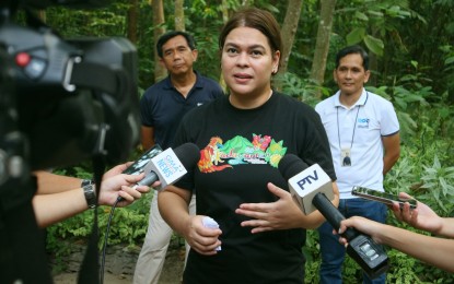 <p class="p1"><span class="s1"><br /><strong>RETURN TO HABITAT.</strong> Vice President Sara Duterte leads the release of 152 hatchlings of the critically endangered hawksbill turtle to their natural habitat along the coastline of the Aboitiz Cleanergy Park in Punta Dumalag, Matina Aplaya, Davao City on Tuesday (Sept. 12, 2023). She underscored the importance of instilling the values of responsible environmental stewardship among young people. <em>(PNA photo by Robinson Niñal Jr.)</em><br /></span></p>