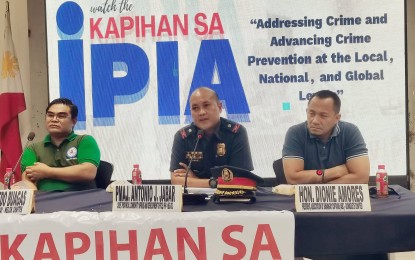 <p><strong>SUSTAINED OPERATIONS.</strong> Crime incidents in Negros Oriental went up from January to September this year compared to last year for the same period. Maj. Antonio Jabar, chief of the Police Community Affairs and Development Unit (PCADU) of the Negros Oriental Police Provincial Office (center) said on Thursday during a Kapihan sa PIA forum that this is due to an increase in sustained police operations. <em>(Photo by Judy Flores Partlow)</em></p>