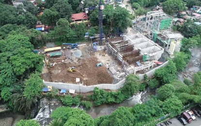 <p><strong>RESTORING HINULUGANG TAKTAK.</strong> The PHP2.5-billion water treatment plant being constructed on top of the famous Hinulugang Taktak waterfalls in Antipolo City. The facility will treat 16 million liters of wastewater per day from more than 148,000 households, upon its completion by the end of 2024. <em>(Photo courtesy of Manila Water)</em></p>