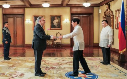 <p><strong>NEW SWISS ENVOY.</strong> President Ferdinand R. Marcos Jr. on Wednesday (Sept. 20, 2023) receives the credentials of the new Swiss Ambassador to Manila Nicolas Brühl in a ceremony at Malacañan Palace in Manila. During the presentation of credentials, Marcos told Brühl that Asia offers "exciting" opportunities for European nations, including Switzerland.<em> (Photo courtesy of the Presidential Communications Office)</em></p>