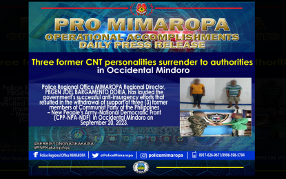 3 communist rebels yield in Occidental Mindoro