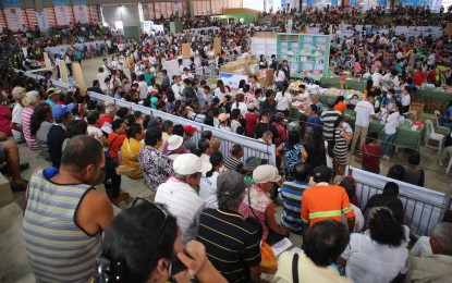 <p><strong>SERBISYO FAIR REACHES MINDANAO.</strong> Thousands of beneficiaries line up for the free services offered by various government agencies during the Bagong Pilipinas Serbisyo Fair (BPSF) held in Monkayo, Davao de Oro on Sept. 23, 2023. Lanao del Sur 1st District Rep. Zia Alonto Adiong said Monday (May 6, 2024) the conduct of PBSF in various areas in Mindanao is part of the fulfillment of the election campaign promise of unity of President Ferdinand R. Marcos Jr. <em>(PNA photos by Robinson Niñal Jr.)</em></p>