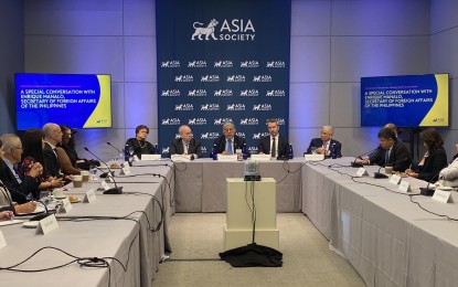 <p>Foreign Affairs Secretary Enrique Manalo (center) at an event hosted by the Asia Society on Sept. 22, 2023 on the sidelines of the United Nations General Assembly in New York. <em>(Photo courtesy of Secretary Manalo)</em></p>