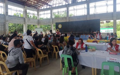 <p><strong>SUBSIDY.</strong> Rice retailers from Mandaue City gather at the Subangdaku gymnasium to receive their PHP15,000 subsidy from the Department of Social Welfare and Development on Friday (Sept. 29, 2023). The 159 rice retailers from Mandaue City were among the 1,103 micro and small-scall rice retailers from 17 localities in Cebu province who received their assistance in simultaneous distribution activities. <em>(Photo courtesy of John Bote)</em></p>