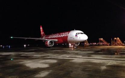 <p><strong>CONNECTIVITY</strong>. The inaugural flight of Air Asia's Clark-Tacloban-Clark route in this Feb. 2, 2018 photo. There are proposals to re-open the air route that was stopped three years ago by pandemic restrictions. (<em>PNA photo courtesy of Department of Tourism Region 8</em>)</p>