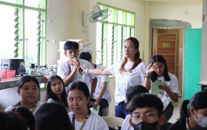 <p><strong>FUTURE FARMERS.</strong> The Department of Agriculture in Calabarzon has conducted an information caravan to encourage the youth to take agricultural courses and promote the importance of food security. At least 200 students from Malvar Senior High School in Batangas participated in the activity on Thursday (Sept. 28, 2023). <em>(Photo courtesy of </em><em>DA-Calabarzon)</em></p>