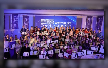 <p><strong>OUTSTANDING PINOYS.</strong> Recipients of the "The Filipino Times Watchlist Top Healthcare Professionals Awards 2023" in the United Arab Emirates on Sept. 28, 2023. The event is the biggest gathering of Filipino healthcare professionals in the region and recognized 108 top Filipino healthcare professionals. <em>(Photo courtesy of TFT)</em></p>