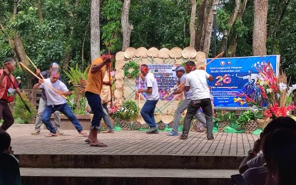 <p><strong>RITUAL.</strong> Members of the Bukidnon Tribe in Canlaon City, Negros Oriental perform a dance ritual during the celebration of Indigenous People's Month on Thursday (Oct. 5, 2023). The Provincial Statistics Authority registered for free several IPs in that mountain city as part of the agency's celebration of National Statistics Month in October as well. <em>(Photo courtesy of Engr. Ariel Fortuito/PSA-Negros Oriental)</em></p>
