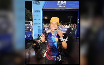 <p><strong>TOP FILIPINO FINISHER</strong>. Paris-based Dennis Retardo emerges as the best Filipino finisher in the Nice Côte d’Azur race in France on Sept. 29, 2023. Regardo clocked 32 hours and 29.29 minutes.<em> (Contributed photo)</em></p>