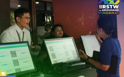 <p><strong>SCIENCE WEEK.</strong> Staff members from the Mindanao State University - Iligan Institute of Technology serve as ushers and secretaries to the visitors of the Regional Science and Technology Week (RSTW) held on the campus in Iligan City on Wednesday (Oct. 11, 2023). Organized by the Department of Science and Technology, the RSTW this year highlights innovations that aim to improve local businesses and disaster preparedness. <em>(Photo courtesy of DOST-10)</em></p>