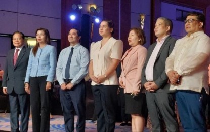 <p><strong>RULE OF LAW</strong>. Vice President and Education Secretary Sara Duterte poses with officers of the Philippine Trial Judges League Inc. after delivering a keynote speech during the magistrates' national convention at the Radisson Blu Hotel in Cebu City on Thursday (Oct. 12, 2023). Duterte hailed the judges for their adherence to speedy administration of justice. <em>(Photo courtesy of Albert Pagcu Dela Cruz's FB page)</em></p>