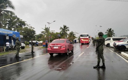 <p><strong>SECURITY.</strong> A checkpoint is set up near the boundary of Leyte and Samar provinces in preparation for the Barangay and Sangguniang Kabataan Elections. At least 232 villages in Eastern Visayas region have been identified as areas of concern for the October 30, 2023 polls. <em>(Photo courtesy of Philippine National Police)</em></p>