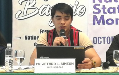 <p><strong>HECTARE CR</strong>. Department of Health senior health specialist Jethro Simeon said during a press briefing in Baguio City on Friday (Oct. 13, 2023) that there are still Cordillera Administrative Region residents who use hectare comfort rooms or the anywhere toilet. The DOH sanitation survey shows that 91.75 percent of the 452,303 projected households in the region have safely managed toilets last year, higher than the 53-percent target.<em> (PNA photo by Liza T. Agoot)</em></p>