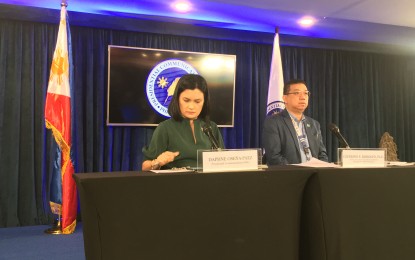 <p><strong>APPROVED INVESTMENTS.</strong> Malacañang press briefer Daphne Oseña-Paez (left) and Trade Undersecretary Ceferino Rodolfo at the Palace briefing on Tuesday (Oct. 17, 2023). Rodolfo said the Board of Investments has approved PHP734 billion worth of investments from January to September 2023. <em>(PNA photo by Ruth Abbey Gita-Carlos)</em></p>