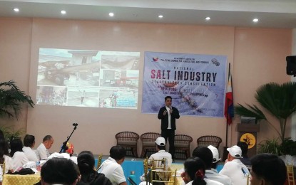 <p><strong>SALT PRODUCTION</strong>. The Philippine Council of Agriculture and Fisheries (PCAF) gathers salt industry stakeholders for a three-day consultation at the Eagles Hotel in San Jose de Buenavista in Antique’s capital town on Oct. 17-19, 2023. The Bureau of Fisheries and Aquatic Resources recognized the potential of Antique on salt production.  (<em>PNA photo by Annabel Consuelo J. Petinglay</em>)</p>