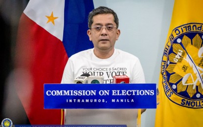 <p><strong>2025 POLL PREPARATIONS.</strong> Commission on Elections (Comelec) Chairperson George Erwin Garcia says the poll body is prepared for two major elections in 2025, at a press briefing on Wednesday (Oct. 25, 2023). He, however, disclosed that automation may only be done in the National and Local Elections (NLE) in May, and not in the December Barangay and Sangguniang Kabataan Elections (BSKE) due to budget constraints. <em>(Photo courtesy of Comelec)</em></p>