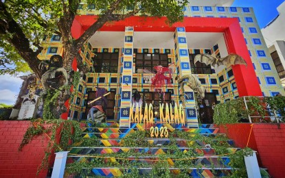 <p><strong>SCARY AMBIENCE.</strong> The façade of the Antique Provincial Tourism and Cultural Affairs Office (APTCAO) is adorned with different mythological characters to create a scarier ambiance at night time. APTCAO launched “Kalag-Kalag 2023 on Tuesday evening (Oct. 24, 2023) and will run until Nov. 4. (<em>Photo courtesy of APTCAO</em>)</p>