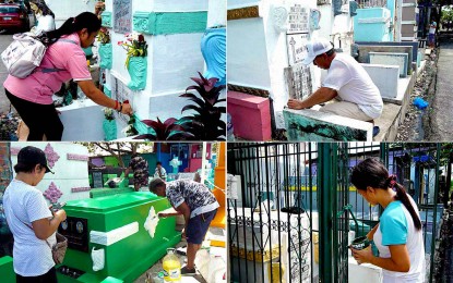 <p><strong>PREPS FOR ALL SAINTS’ DAY.</strong> People clean and repaint the graves of their departed loved ones at the Manila North Cemetery on Oct. 25, 2023. "Undas" is the Filipino term for All Saints’ Day and All Souls’ Day, both of which are religious holidays. <em>(PNA photos by Ben Briones)</em></p>