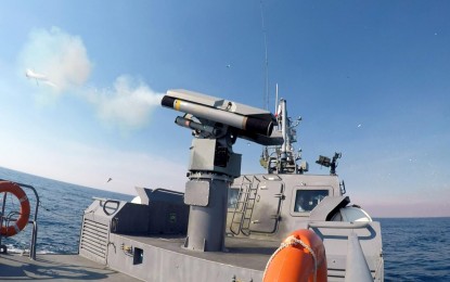 <p><strong>LIVE-FIRE DRILLS.</strong> A Philippine Navy multi-purpose attack craft fires a Spike-ER missile during the gunnery exercise of the "Exercise Pagbubuklod" off Capones Island, Zambales on Thursday (Oct. 26, 2023). The Philippine Fleet on Friday (Oct. 27, 2023) said live-fire exercises are essential for the sailors to build confidence, improve understanding, and fine-tune the proper execution of these lethal capabilities. <em>(Photo courtesy of the Philippine Fleet)</em></p>