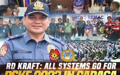 <p><strong>READY FOR BSKE.</strong> A total of 6,316 police personnel are now deployed to 1,349 voting centers in the Caraga Region. The personnel are tasked to conduct maximum security to ensure safe and orderly conduct of the Barangay and Sangguniang Kabataan Elections in the region on Monday (Oct. 30, 2023). <em>(Photo courtesy of PRO-13 Information Office)</em></p>