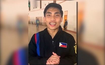 <p><strong>GOLD WINNER.</strong> Taekwondo's Darius Venerable gave Team Philippines its third gold medal after winning the men's individual poomsae event at the King Saud University Arena in Riyadh, Saudi Arabia on Sunday night (Oct. 29, 2023). Venerable tallied 9.280 points to claim victory.<em> (Contributed photo)</em></p>
