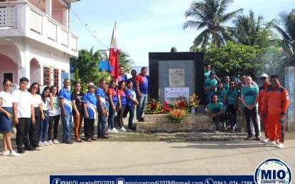 <p><strong>DEFENDERS REMEMBERED.</strong> Town officials and residents of Loreto, Dinagat Islands province, commemorate the 81st year of the Battle of San Juan, which took place on Oct. 31, 1942. The commemoration pays homage to the heroism and bravery of individuals who fiercely fought the Japanese invaders and defended the island during the early part of the World War II.<em> (Photo courtesy of MIO Loreto)</em></p>