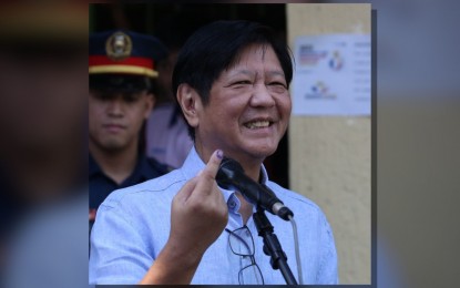 <p><strong>‘SERVE THE PEOPLE WELL.’</strong> President Ferdinand R. Marcos Jr. is all smiles after voting in the 2023 Barangay and Sangguniang Kabataan Elections at the Mariano Marcos Memorial Elementary School in Batac City, Ilocos Norte on Monday (Oct. 30, 2023). Marcos on Tuesday (Oct. 31, 2023) urged the BSKE winners to be honest at all times and serve the people well. <em>(PNA photo by Joan Bondoc)</em></p>