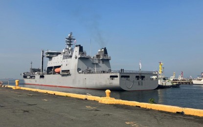 <p><strong>PORT VISIT.</strong> The HMZNS Aotearoa docked at the Manila Port's Pier 15 on Oct. 30, 2023. New Zealand Ambassador Peter Kell said the port visit is a testament to New Zealand’s commitment to partner with Manila in promoting a stable, peaceful Indo-Pacific. <em>(Photo courtesy of the New Zealand Embassy in Manila)</em></p>