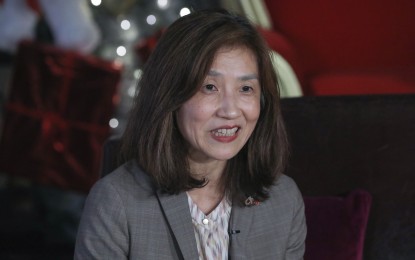 <p><strong>FREE, OPEN INDO-PACIFIC.</strong> Japanese Ministry of Foreign Affairs Press Secretary Maki Kobayashi-Terada speaks to Filipino reporters during an interview at Sofitel Philippine Plaza Manila in Pasay City on Saturday (Nov. 4, 2023). She said Japan’s push to bolster security cooperation with the Philippines to promote a “free and open Indo-Pacific region” is not targeted against any country.<em> (PNA photo by Yancy Lim)</em></p>