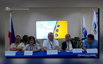 <p><strong>ROBUST INDUSTRY</strong>. Mines and Geosciences Bureau officials, headed by Ilocos Regional Director Carlos Tayag (middle) said the mining industry generated almost 5,000 jobs in the region in 2022. The sector is reported to have posted PHP2 billion in gross revenues and PHP93.7 million in taxes, fees, and royalties last year. <em>(Screenshot from virtual forum)</em></p>