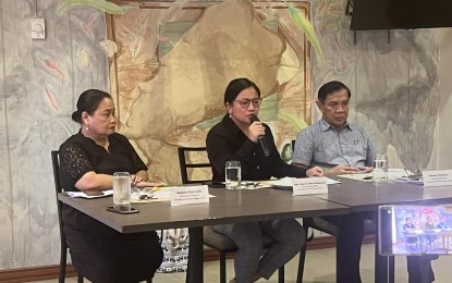 <p><strong>UNPAID TAXES.</strong> Top officials of the provincial government of Eastern Samar urges mining companies to immediately settle their unpaid taxes, at a press briefing on Tuesday (Nov. 7, 2023). The briefing was attended by (from L-R) provincial treasurer Antonia Macawile, provincial legal officer Eden Ivy Rose Balagasay, and provincial assessor Manuel Baldono. <em>(PNA photo)</em></p>