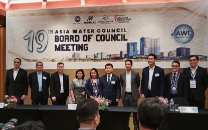 <p><strong>ASIA WATER COUNCIL.</strong> Members of the Asia Water Council share discussions on providing a water-secure future to its member countries through information and communication technologies and green innovations on Monday (Nov. 6, 2023) at the Diamond Hotel in Manila. The council consists of 152 members from 24 countries cooperating with water-related organizations worldwide to solve Asian water challenges. <em>(PNA photo by Ma. Teresa P. Montemayor)</em></p>