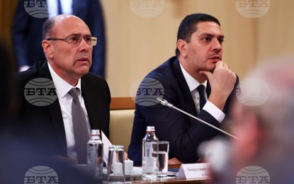 <p>Deputy Defense Minister Georgiev (left) and the chair of the Parliamentary Defense Committee, Hristo Gadzhev <em>(BTA photo)</em></p>