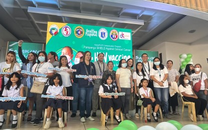 <p><strong>FIGHTING CERVICAL CANCER.  </strong>The Department of Health-Central Luzon holds a vaccination activity against the human papillomavirus (HPV) for students of Guagua National Colleges in Guagua, Pampanga on Friday (Nov. 10, 2023). The program seeks to protect girls aged 9 to 13 years old from HPV which causes cervical cancer. <em>(Photo courtesy of DOH-Central Luzon) </em></p>